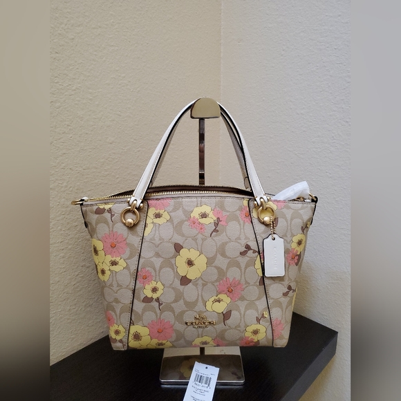 Coach Kacey Satchel In Signature Canvas With Floral Cluster Print - Picture 8 of 16